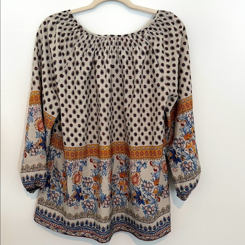 Tantrums Multicolor Floral and Geometric Blouse Size XL - Picture 3 of 5